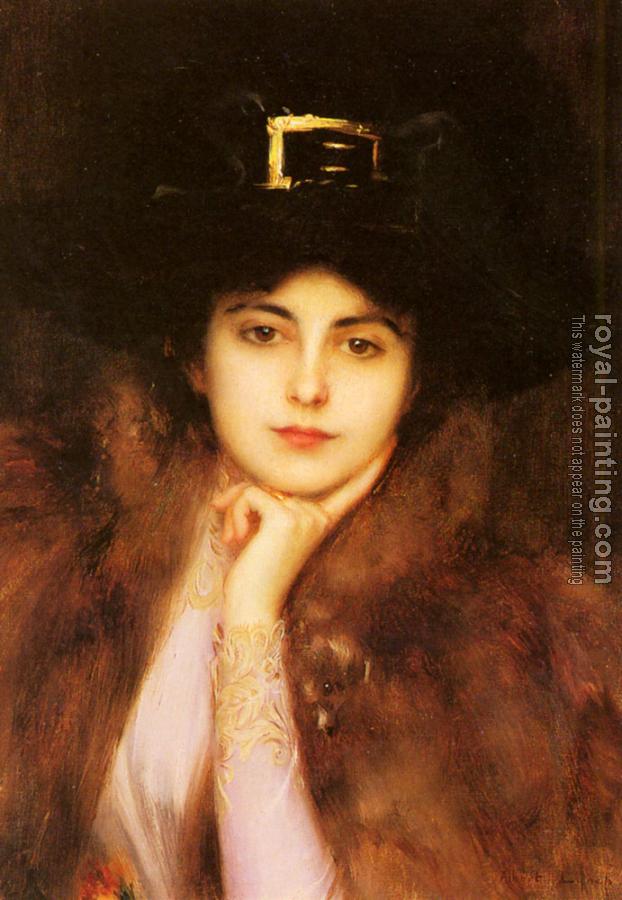 Albert Lynch : Portrait of an Elegant Lady